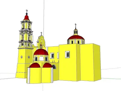 Architecture-Religion-God-Culture-Temple-0121 church with two... 3D model
