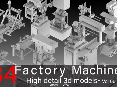 34 Factory Machines- High detail 3d models- Vol 06 Low-poly 3D model