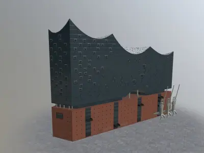 Hamburg High Rise Pack Low-poly 3D model