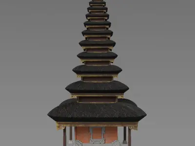 Pura Temple Stylized Balinese Temple Asset 3D model