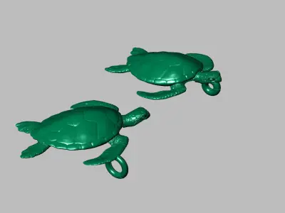 Turtle necklace bracelet or ring 3D print model