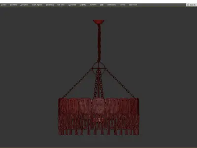 SPRING chandelier with clear glass and brass Low-poly 3D model