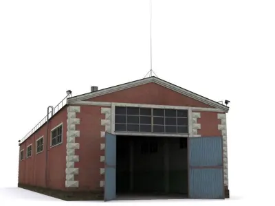 old factory floor Low-poly 3D model