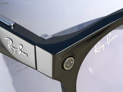 Ray Ban Stories Round Smart Glasses Black Clear 3D model