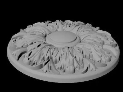 rosette decorative medallion 3D model 5
