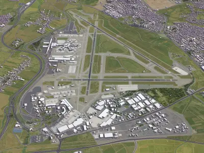 Tel Aviv - Ben Gurion Airport - TLV Low-poly 3D model