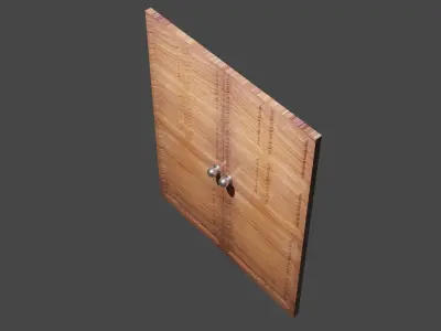 the door wooden Low-poly 3D model