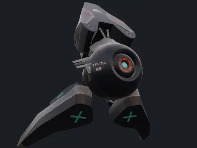 Sci-Fi Battle Drone Low-poly 3D model