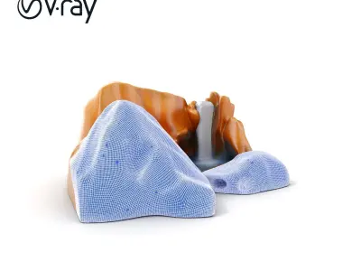 Realistic Waterfall Rock Model Pack for Landscape Scenes Low-poly 3D model