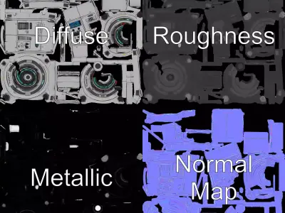 Futuristic Console Device Model Pack Low-poly 3D model