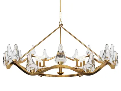 Arteriors Dove Modern Classic Blown Glass Gold Chandelier 3D model