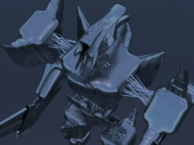 Robot Cyborg Space SciFi Character 3D model