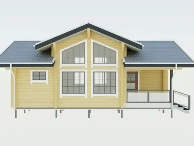 Log house 3D model get