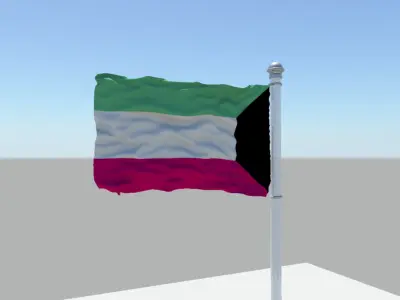 Kuwait flag 3D model