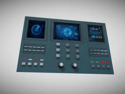 Sci-Fi Wall Panel Low-poly 3D model