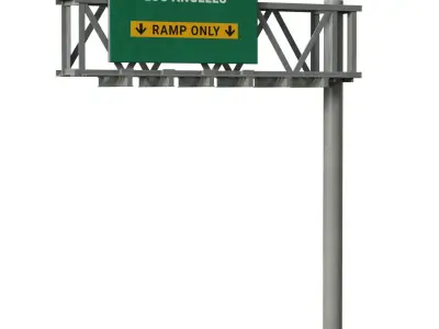 Highway Sign 02 Low-poly 3D model