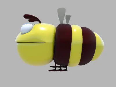 Cartoon Bee 3D Model from 3ds Max Low-poly 3D model