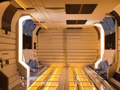 Sci-fi Corridor Low-poly 3D model