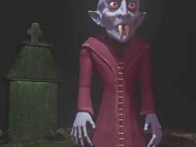 Nosferatu Caricature Low-poly 3D model