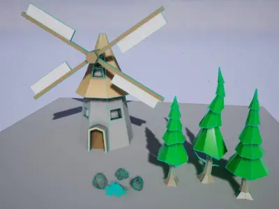 Stylized Environment Low Poly Pack - 1 Low-poly 3D model