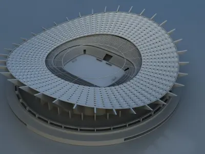 Jaber International Stadium 3D model 3D model