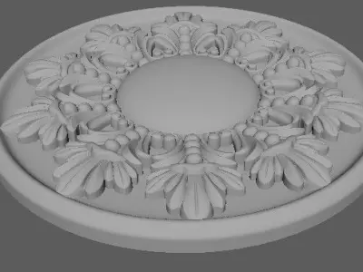 rosette ornate ceiling medallion 3D model purchase