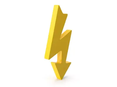 High Voltage Icon Low-poly 3D model