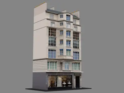 Typical Parisian Apartment Building 03 3D model