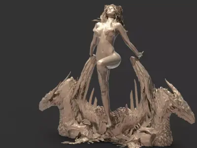 Narnia inspired Nymph with stand 3D model