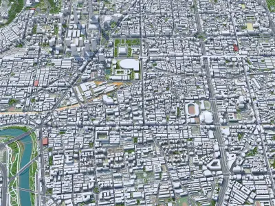 Taipei Downtown Taiwan Low-poly 3D model