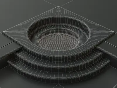 Swimming pool with jacuzzi Low-poly 3D model