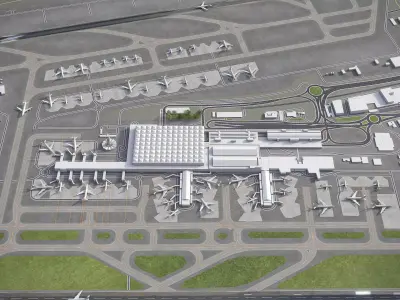 Malaga - Costa del Sol Airport - AGP Low-poly 3D model