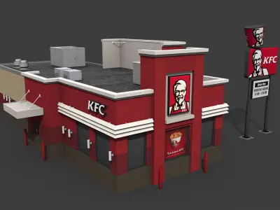 KFC Restaurant Low-poly 3D model