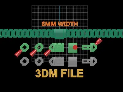 Cuban Chain Link Box Style 6MM WIDTH  3D print model