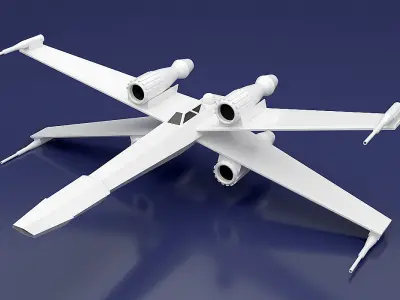 Xwing simplified 3d printable spaceship 3D print model