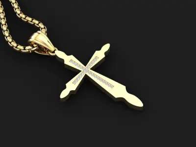 Cross Light Gold 3CP028 3DM STL 3D model