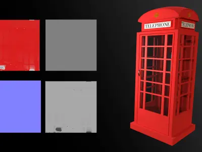 Low-poly Call-box Low-poly 3D model