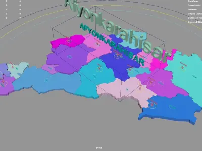 Afyonkarahisar  Aegean Region  Turkey map region geography 3D model