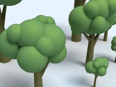 Cartoon Low Poly Trees Low-poly 3D model