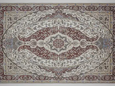 Oriental-style national carpet made of silk for Interior  3D model