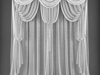 Curtains curtain with drapes Low-poly 3D model get