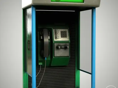 Public Phone Low-poly 3D model