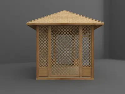 gazebo wooden 3D model