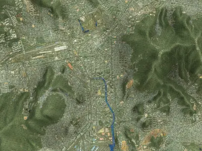 Busan - 3D City Topography Terrain 3D Model Pack