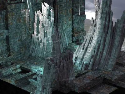 Sci fi Light gravity training arena wall 3D model