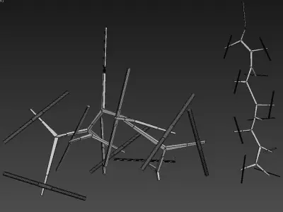 Agnes light fixture with metal rods hanging from it 3D model