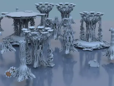 Isle of Avalon Tower collection kitbash 3D model