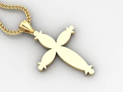Light Gold 18K Cross Pendant 1CP075 3D print model purchase