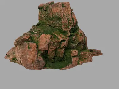 buda 1 statue of buddha on rock Low-poly 3D model