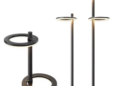 Modern Street Lights with rings 3D model